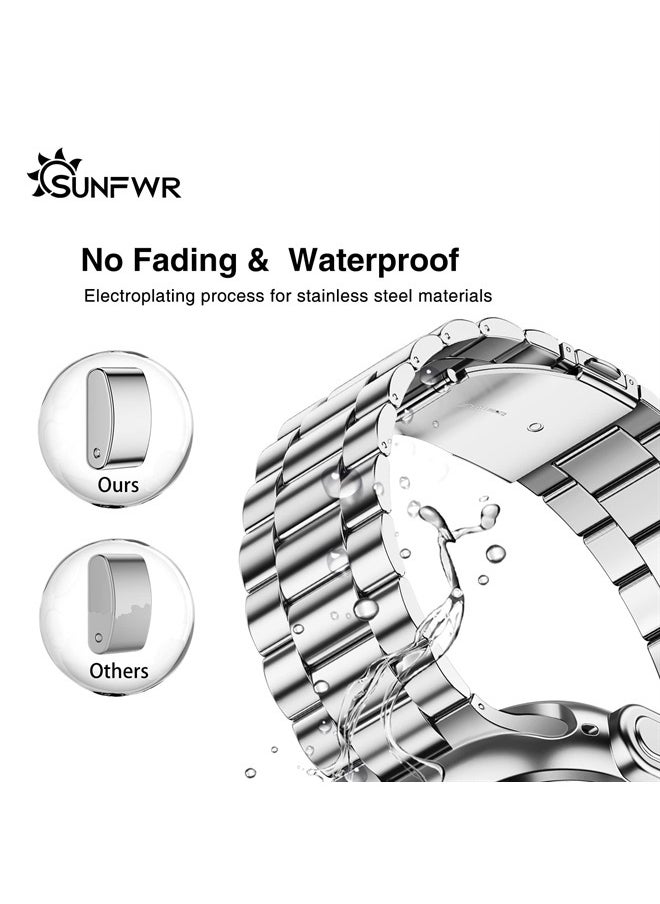 SUNFWR - Compatible with Apple Watch Band 49mm for Men Women, Stainless Steel Metal iWatch Band with Case for Apple Watch Ultra (Silver, 49mm) - Image 1