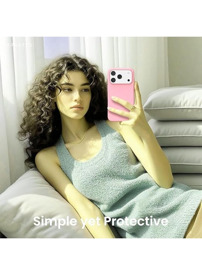 Compatible with iPhone 17 Pro Case 6.3", Slim Liquid Silicone 4 Layers Full Covered Soft Rubber Shockproof Cover, Protective Phone Case for iPhone 17 Pro (Pink) - Image 3