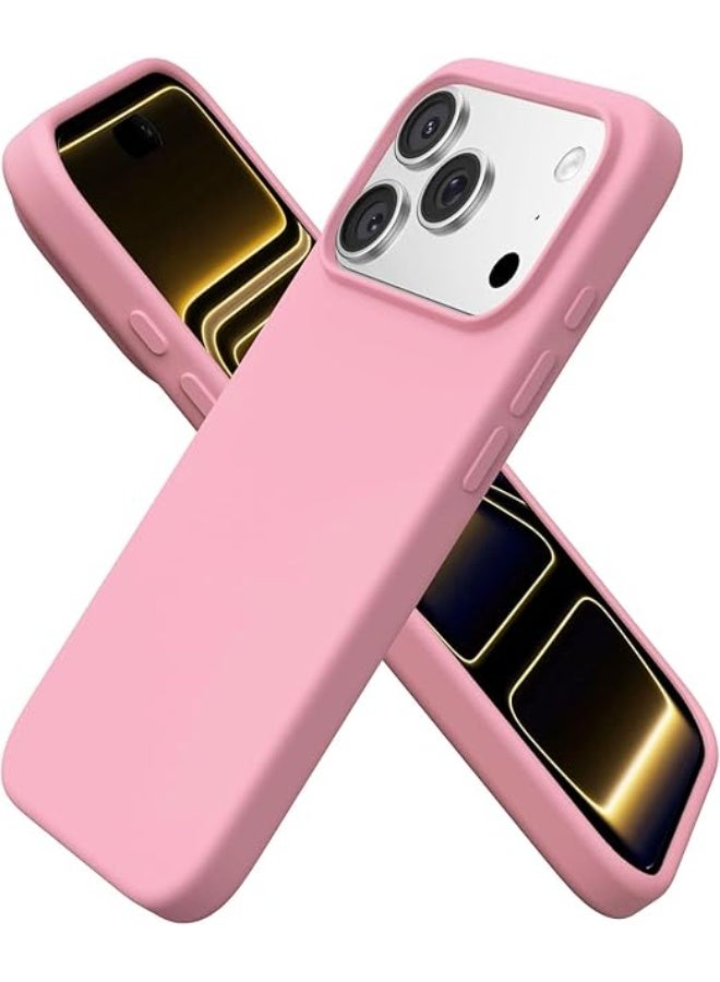 Compatible with iPhone 17 Pro Case 6.3", Slim Liquid Silicone 4 Layers Full Covered Soft Rubber Shockproof Cover, Protective Phone Case for iPhone 17 Pro (Pink) - Image 1
