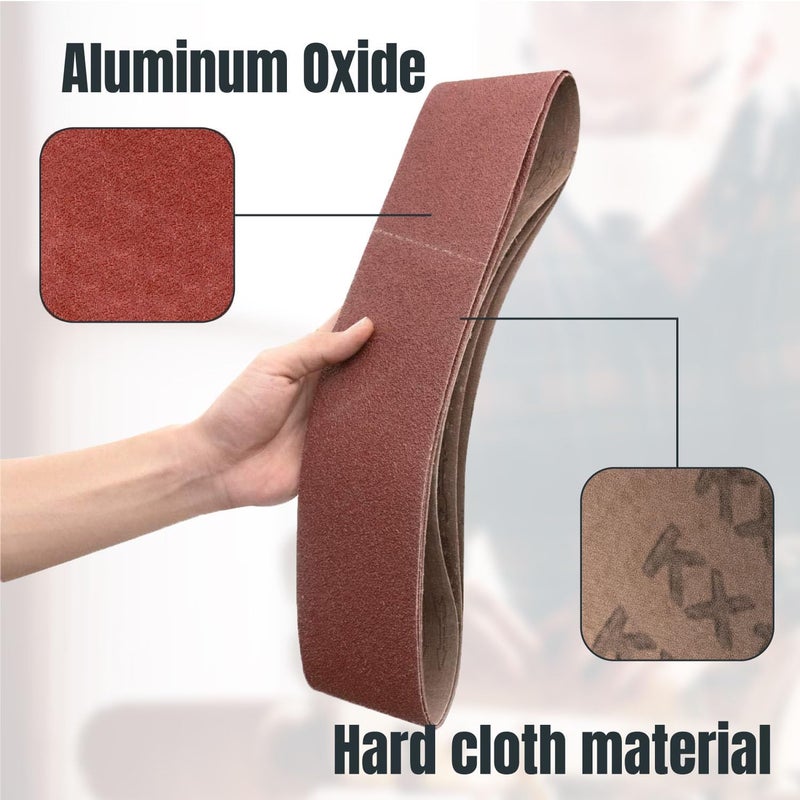 POWERTEC 110680 4 x 36 Inch Sanding Belts - 80 Grit Aluminum Oxide Sandpaper, 10 Pack - Image 3
