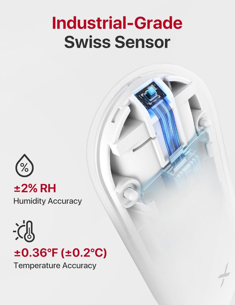 X-Sense مقياس حرارة ورطوبة داخلي واي فاي X-Sense، مقياس حرارة الغرفة مع تحكم عبر التطبيق، مستشعر درجة الحرارة للمنزل، الغرفة، قبو النبيذ، الطوابق السفلية، تصدير بيانات التخزين بدون رسوم، 3 مستشعرات ومحطة قاعدة واحدة - Image 4