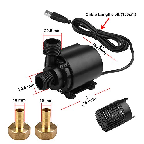 OTTFF Submersible Clear Water Pump, 4W USB Powered Mini Fountain Circulation Pump for Aquarium - Image 5