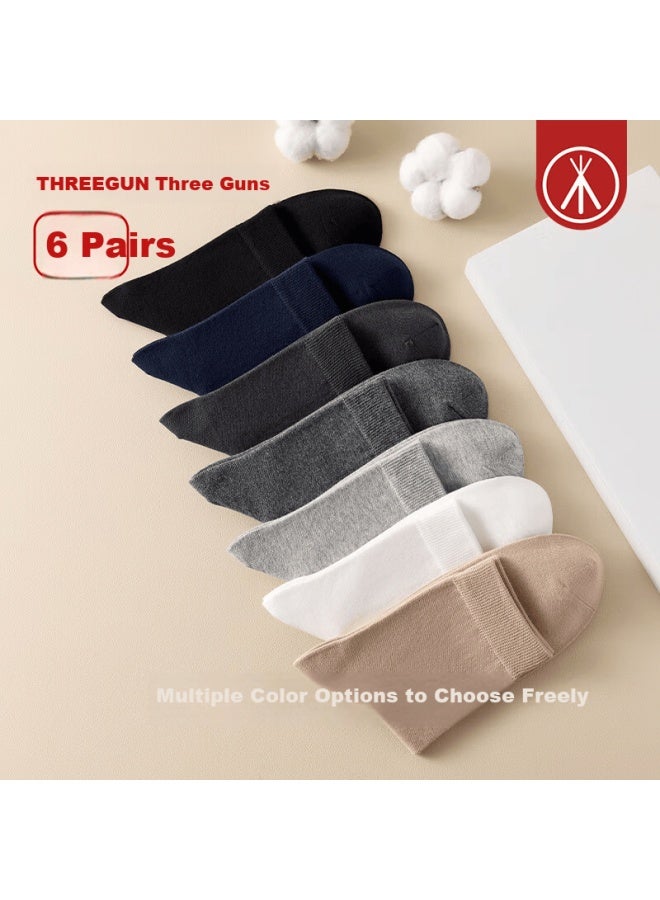 Threegun Men's Four Seasons Pure Cotton 10a Antibacterial Mid-calf Breathable Cotton Socks Business Autumn Winter Casual - Image 2