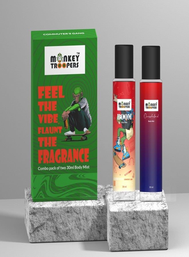 MONKEY TROOPERS Boom and Overwhelmed Combo Body Mist for Women and Men | Skin Friendly, Refreshing and Long Lasting Body Mist | Combo Pack of 2 (60ml) - Image 2