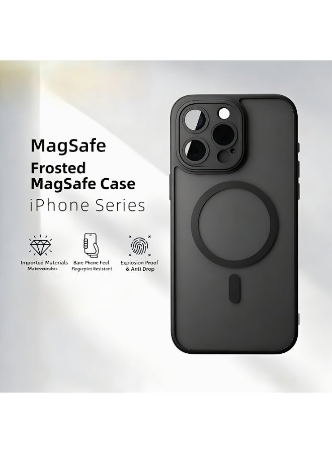 Black Magnetic Phone Case for iPhone 17 ProMax Shockproof Slim Luxury Minimalist - Image 1