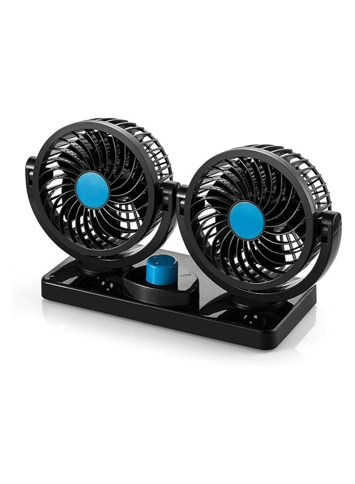T101 Double Head Car Fan - Black – Powerful Cooling for Drivers and Passengers - Image 1