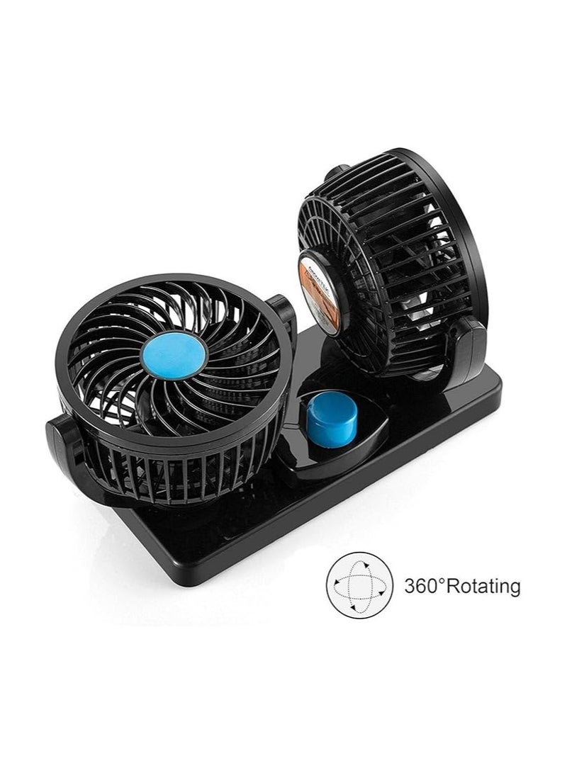 T101 Double Head Car Fan - Black – Powerful Cooling for Drivers and Passengers - Image 3