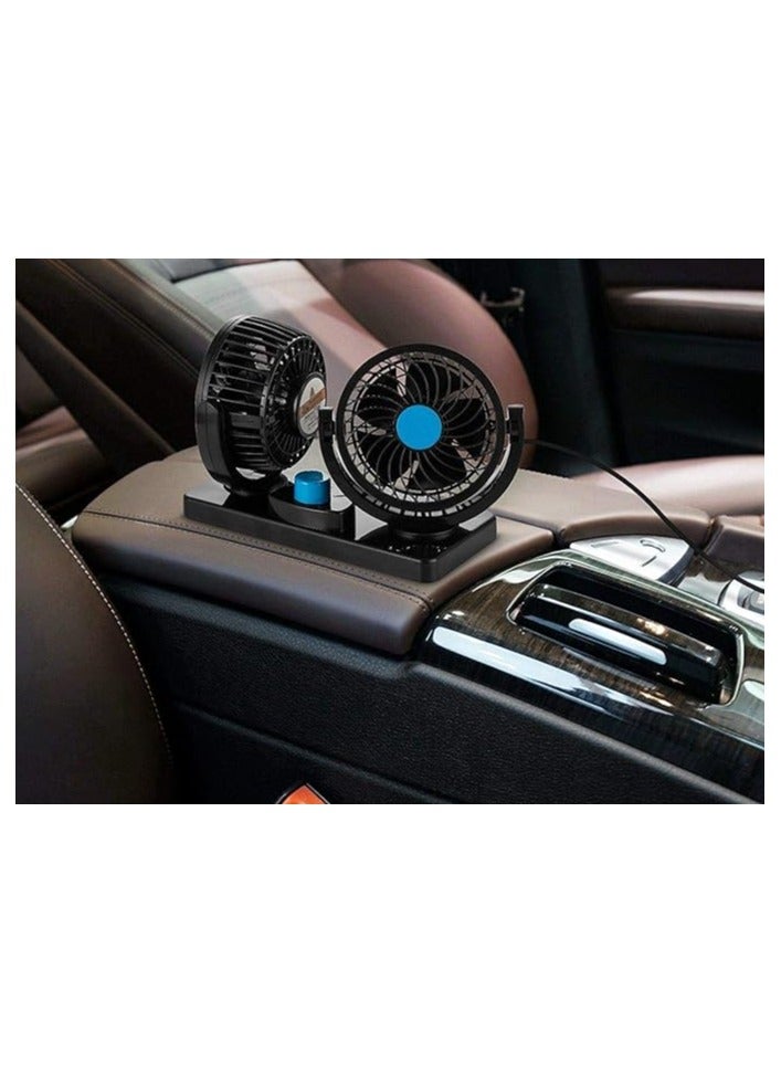 T101 Double Head Car Fan - Black – Powerful Cooling for Drivers and Passengers - Image 4
