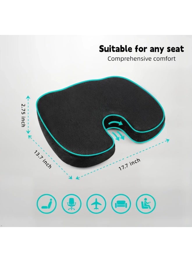 Memory Foam Seat Cushion Ergonomic Coccyx Support for Office Chair and Car Seat, Non Slip Orthopedic Design for Comfortable Sitting and Daily Pressure Relief - Image 5