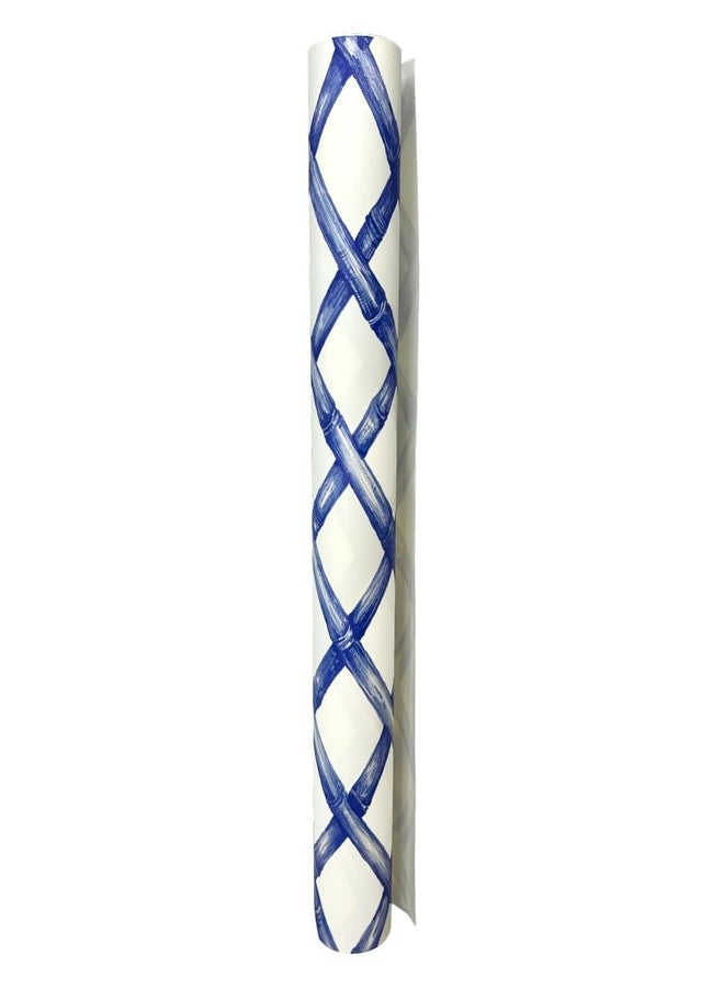 Hester & Cook Lattice Paper Table Runner Roll - Navy Blue Cross Check Pattern for Parties or Weddings - Disposable Table Runner American Made - Image 2