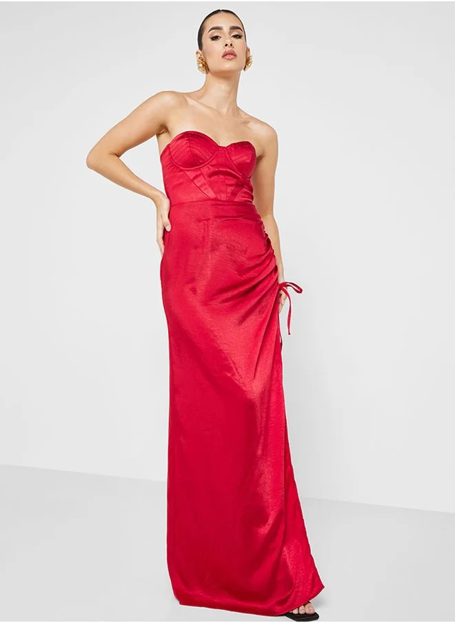 Club L London Sweetheart Neck Wrap Dress