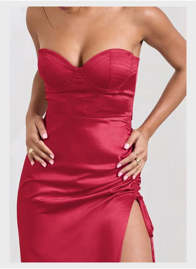 Club L London Sweetheart Neck Wrap Dress