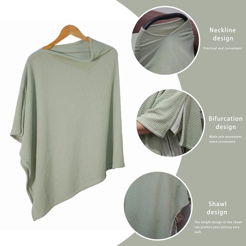 BEWDIO Beige Nursing Cover for Breastfeeding, Soft Breathable Privacy Feeding Shawl, Portable Breast Feeding Covers for Women - Image 3