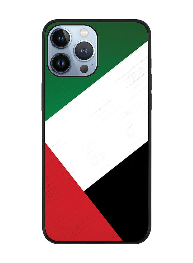 Stylizedd Rugged Black edge case for Apple iPhone 13 Pro Max Slim fit Soft Case Flexible Rubber Edges Anti Drop TPU Gel Thin Cover - Flag Of UAE - Image 1