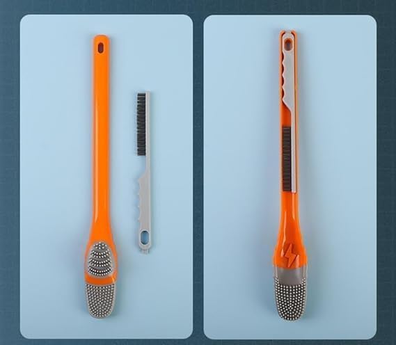 maccibelle MACCIBELLE 3 in 1 Wall Mounted Silicone Toilet Brush and Toilet Scrubber - 2 in 1 Silicone Bristles Bathroom Cleaning Brush, Splash Proof Toilet Cleaner Brush, Toilet Bowl Cleaner (1 pcs) - Image 5