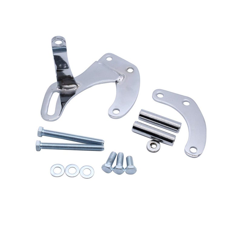 TAKPART SWP Power Steering Pump Bracket Chrome Compatible for SBC SB Chevy 283 305 327 350 383 400 With Short Water Pump - Image 3