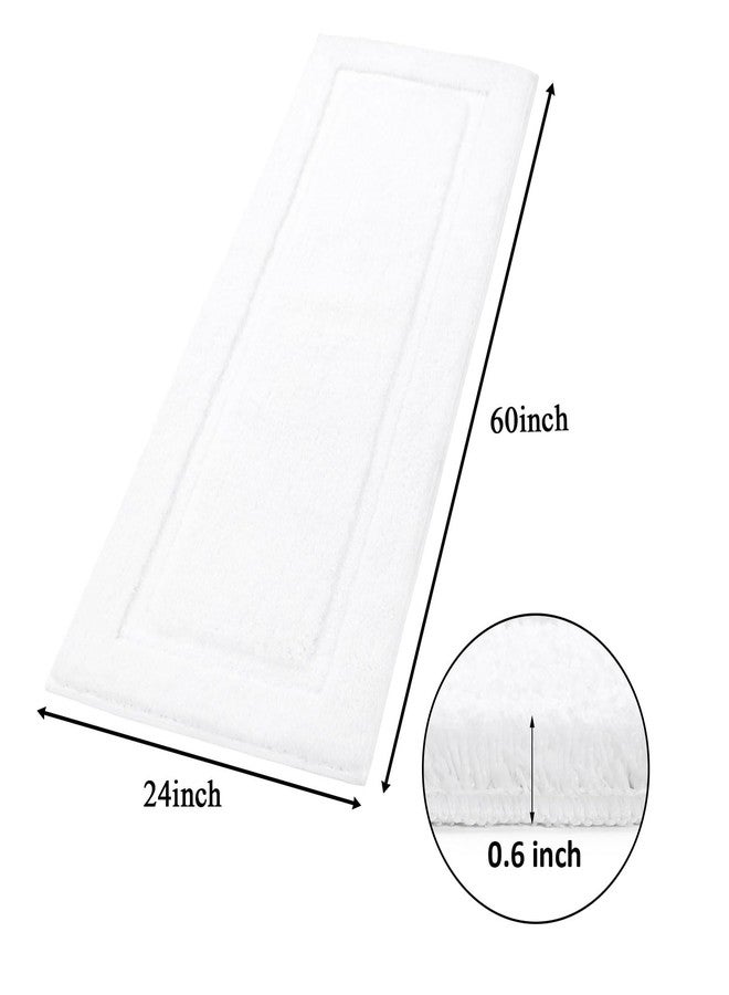 SHACOS Super Soft Bathroom Rugs 24"x60" Long Bath Mats Runner Non Slip Washable Absorbent Bath Rugs Carpets for Bathroom Floor Tub Shower Vanity Sink Home Decor Accessories, White 2'x5' - Image 2