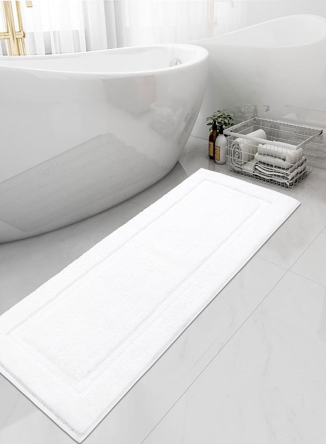 SHACOS Super Soft Bathroom Rugs 24"x60" Long Bath Mats Runner Non Slip Washable Absorbent Bath Rugs Carpets for Bathroom Floor Tub Shower Vanity Sink Home Decor Accessories, White 2'x5' - Image 1