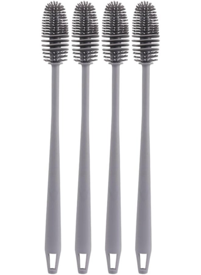 Baby Bottle Cleaner Brush with Holder, Sponge Cleaner Brush with High Quality PP Handle, Silicone Bottle Cleaner Brush, Cup Cleaner Brush with Long Handle, BP-Free - Pack of 4 - Image 1