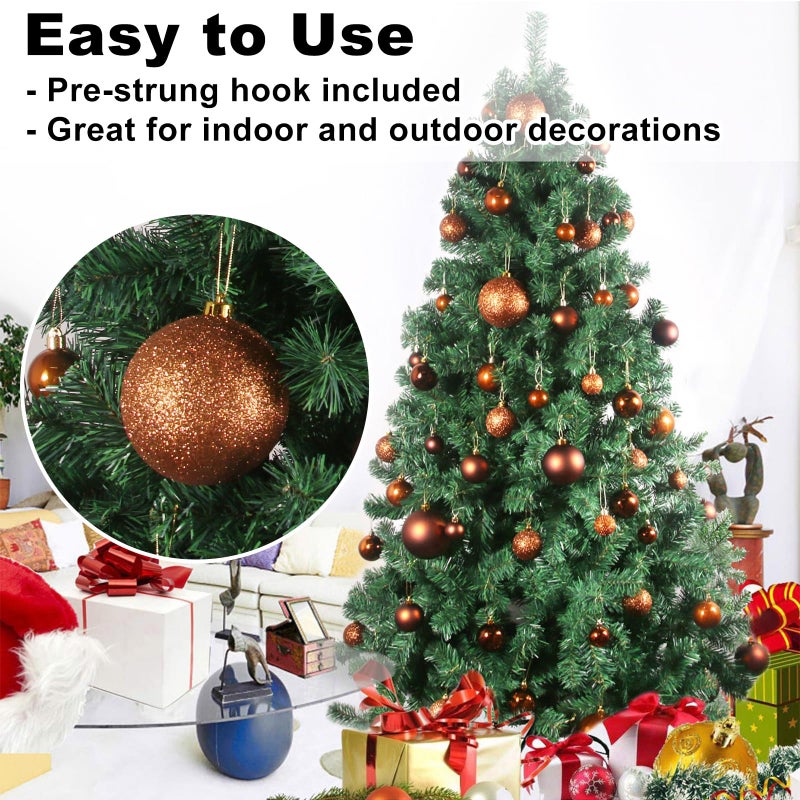 GameXcel Bronze 4.0"" Large Christmas Balls - Christmas Tree Decoration Ornaments Shatterproof Hanging Balls for Birthday Halloween Mardi Gras Holiday Wedding Decorations Set of 4pcs - Image 5