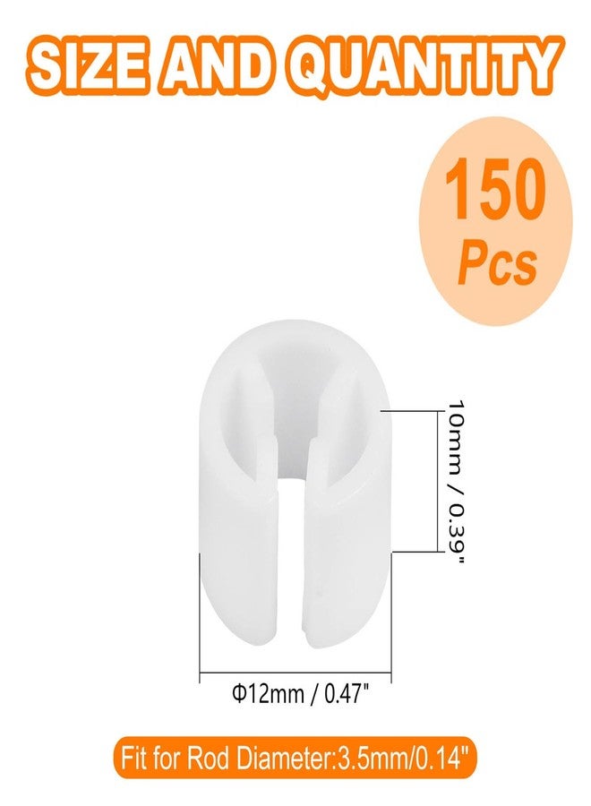Yinpecly 150Pcs Clothes Hanger Markers Blank Tags, Plastic Garment Hanger Size Markers, Fit 3.5mm Rod for Clothing Snap Number Labels Accessories Color Coding, White - Image 2