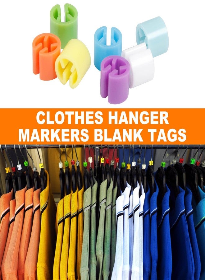 Yinpecly 150Pcs Clothes Hanger Markers Blank Tags, Plastic Garment Hanger Size Markers, Fit 3.5mm Rod for Clothing Snap Number Labels Accessories Color Coding, White - Image 3