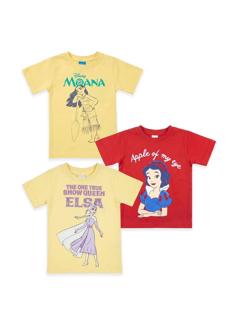 ديزني Disney Toddler Girls Character T-Shirts – Pack of 3