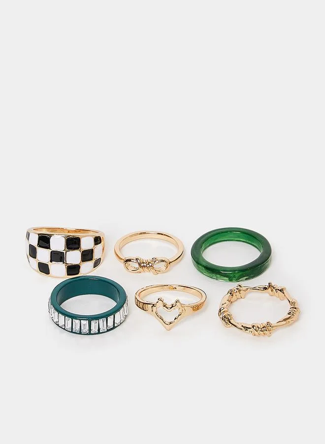 ستايلي Set of 6 - Textured Rings