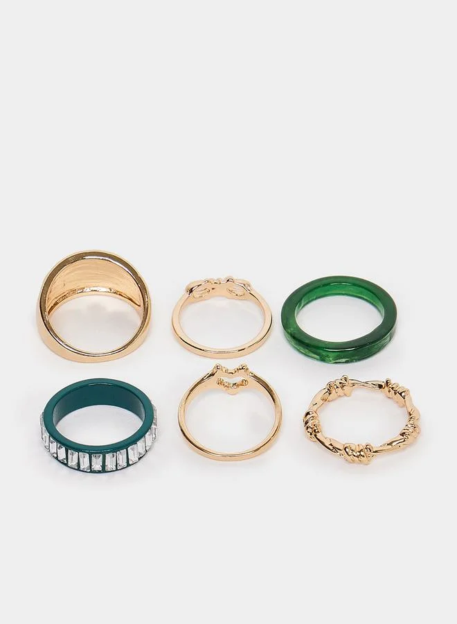 ستايلي Set of 6 - Textured Rings
