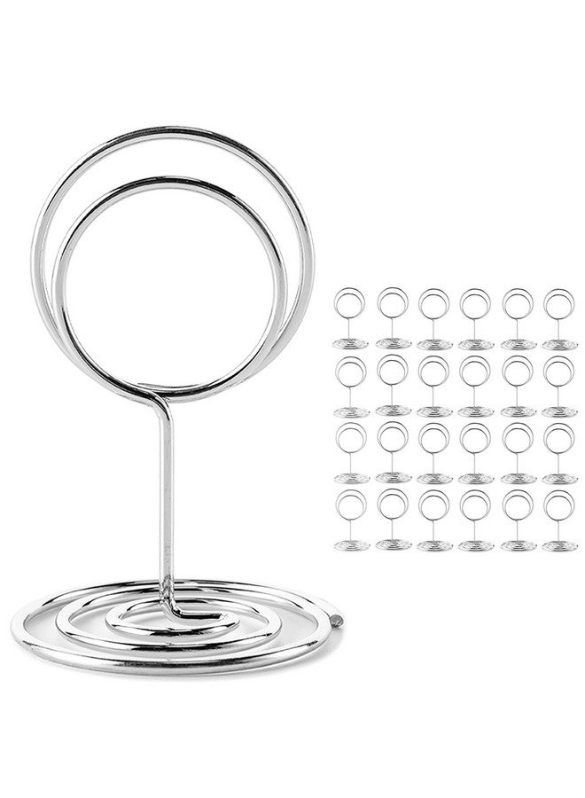 Hoewina 26Pcs Place Card Holder, Table Number Holders, Wire Picture Holder, Small Size Table Card Holders, Photo Holder for Centerpieces, Wedding Reception, Party, Birthday (Silver)  - Image 1