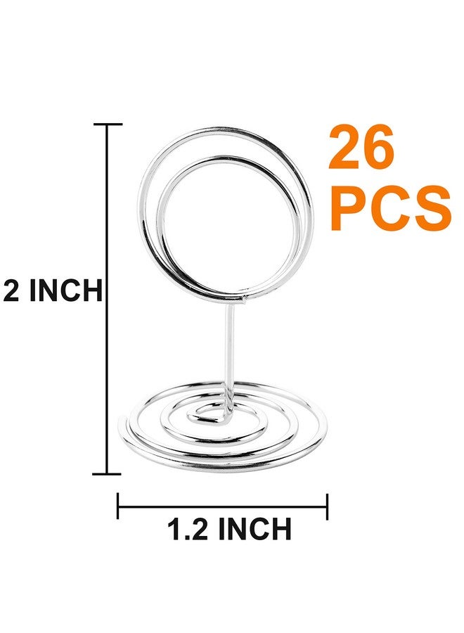 Hoewina 26Pcs Place Card Holder, Table Number Holders, Wire Picture Holder, Small Size Table Card Holders, Photo Holder for Centerpieces, Wedding Reception, Party, Birthday (Silver)  - Image 2