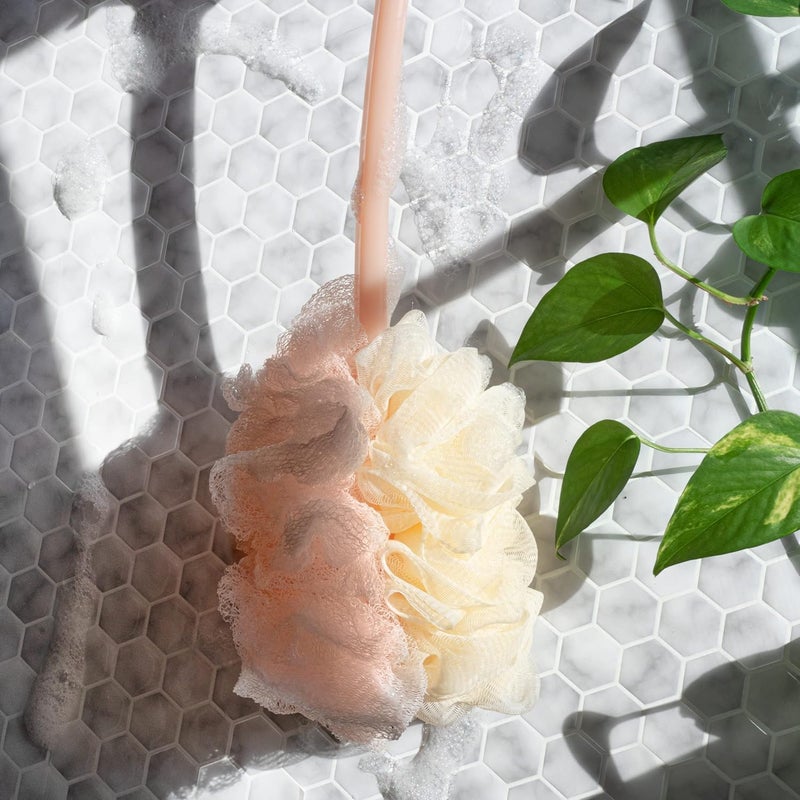 EcoTools 2in1 Bath Brush Shower Loofah with Ergonomic Handle Cleans HardtoReach Areas Cleansing Exfoliating Recycled Netting Perfect for Men Women Vegan CrueltyFree 1 Count - Image 5