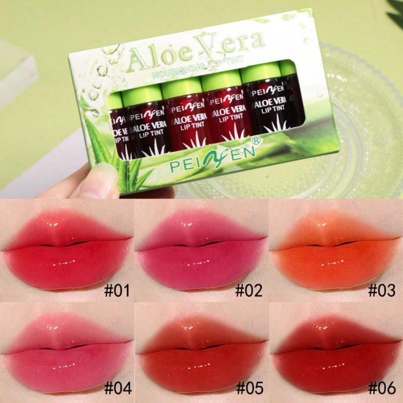 6Pcs Aloe Temperature-Changing Lip Balm Set, Moisturizing & Waterproof - Image 2