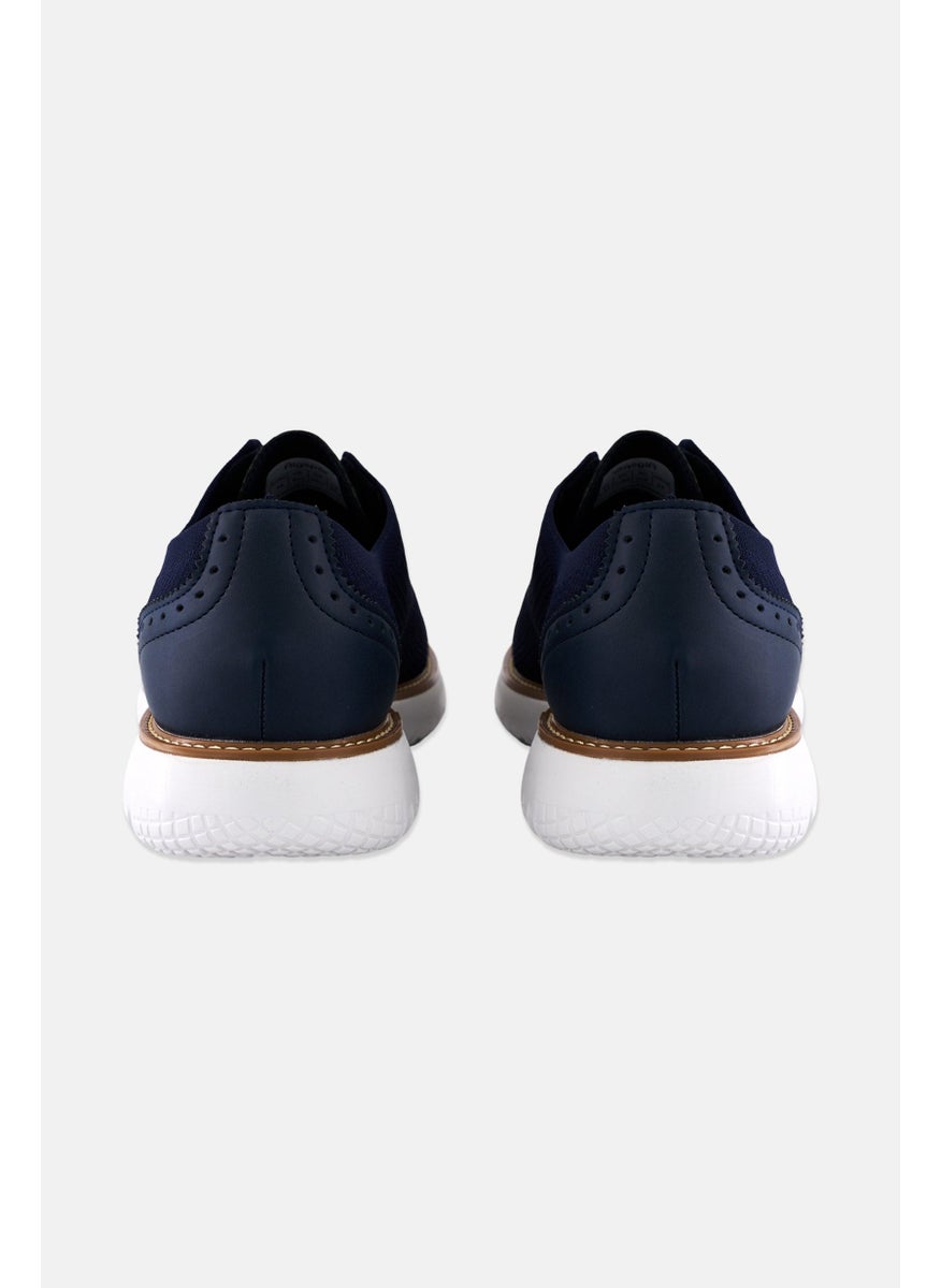 Algspar Men Brand Logo Lace Up Causal Shoes, Navy Blue  - Image 2