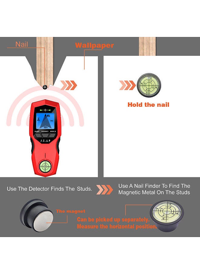 Generic - LCD Backlight Display Digital Wall Detector Metal Sensor Wood Stud Finder AC Cable Scanner Three Scanning Modes Switchable - Image 1