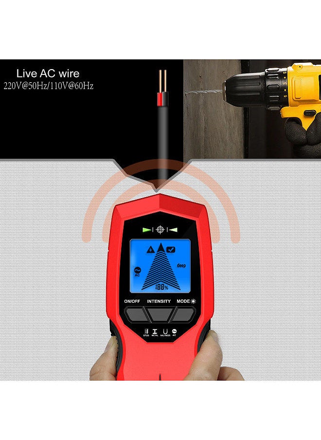 Generic - LCD Backlight Display Digital Wall Detector Metal Sensor Wood Stud Finder AC Cable Scanner Three Scanning Modes Switchable - Image 1