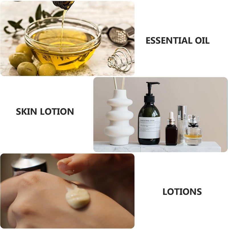 4pcs Frosted Glass Essential Oil Bottles 15ml with Wood Grain Ring and Dropper Caps Refillable Travel Subpackaging Bottles for Cosmetic Liquids - Image 3