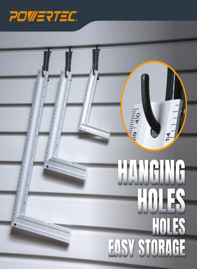 باورتيك مربع باورتيك L، ٣ قطع، مربع تجريبي، أدوات قياس بزاوية ٩٠ درجة مع مستويات فقاعية، مربع ميكانيكي لسياج جهاز التوجيه، شفرة منشار طاولة، أعمال النجارة، أعمال الإطار (٨٠٠٠٥) - Image 2