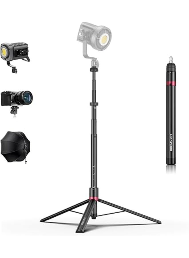ULANZI AT-05 2M Heavy Duty Foldable Light Stand, 6.56ft Extendable Tripod for Strobe Lights, Webcams, Cameras & Bearable Load up to 5kg - Image 1