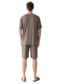 Generic Men's 100% Cotton Soft Lounge Set - Breathable Anti-Bacterial Homewear & Outdoor Casual Short Sleeve T-Shirt + Pants（XXL）  - Image 2