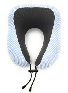 Travel Pillow 100 Percent Pure Memory Foam Neck Pillow with Machine Washable Cover Airplane Travel Kit Blue