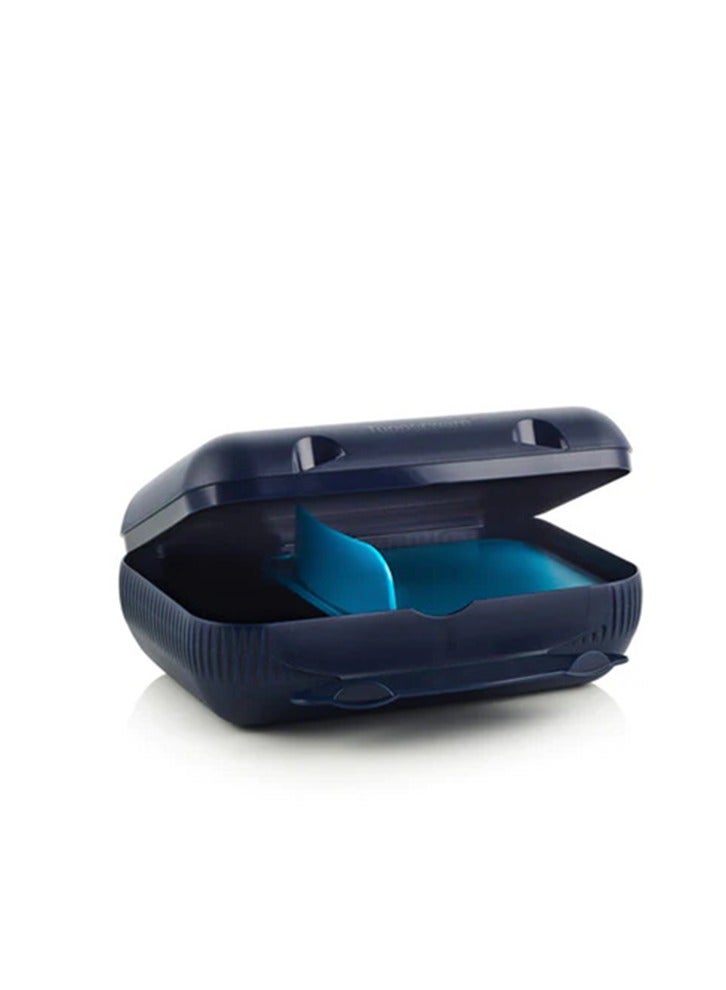 توبروير صندوق غداء يومي من البلاستيك آمن للاستخدام في غسالة الأطباق باللون الأزرق الداكن - Image 2