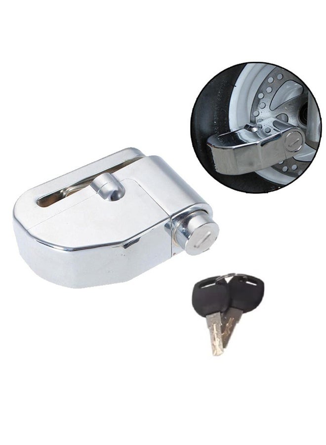 Disc Lock Nickel Heavy with Alarm Sound LK303 Silver Antitheft For Scooter / Motorcycle Brake Disc - Image 2