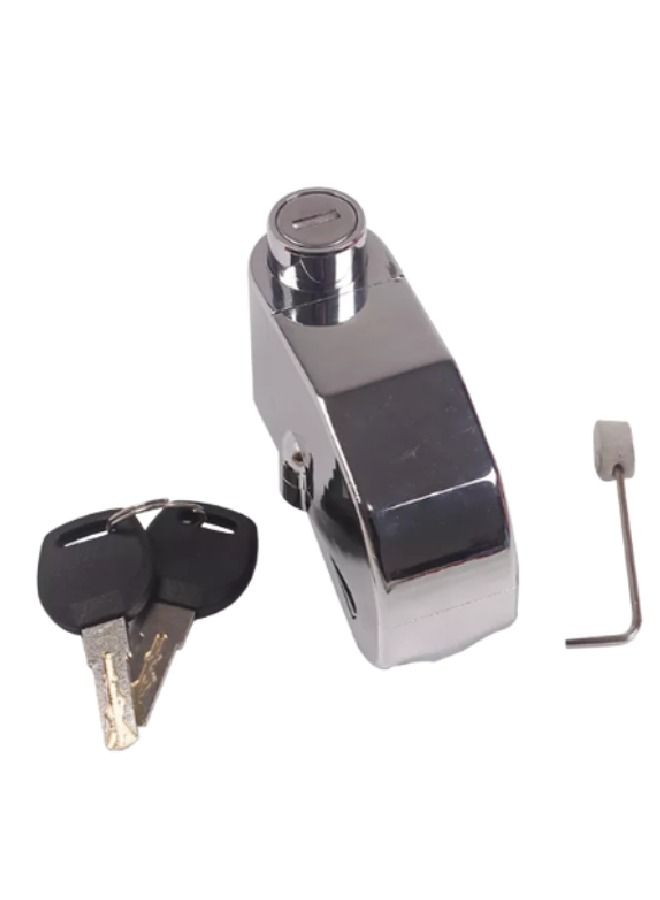 Generic Disc Lock with Alarm Sound LK303 Silver Antitheft For Scooter / Motorcycle Brake Disc 