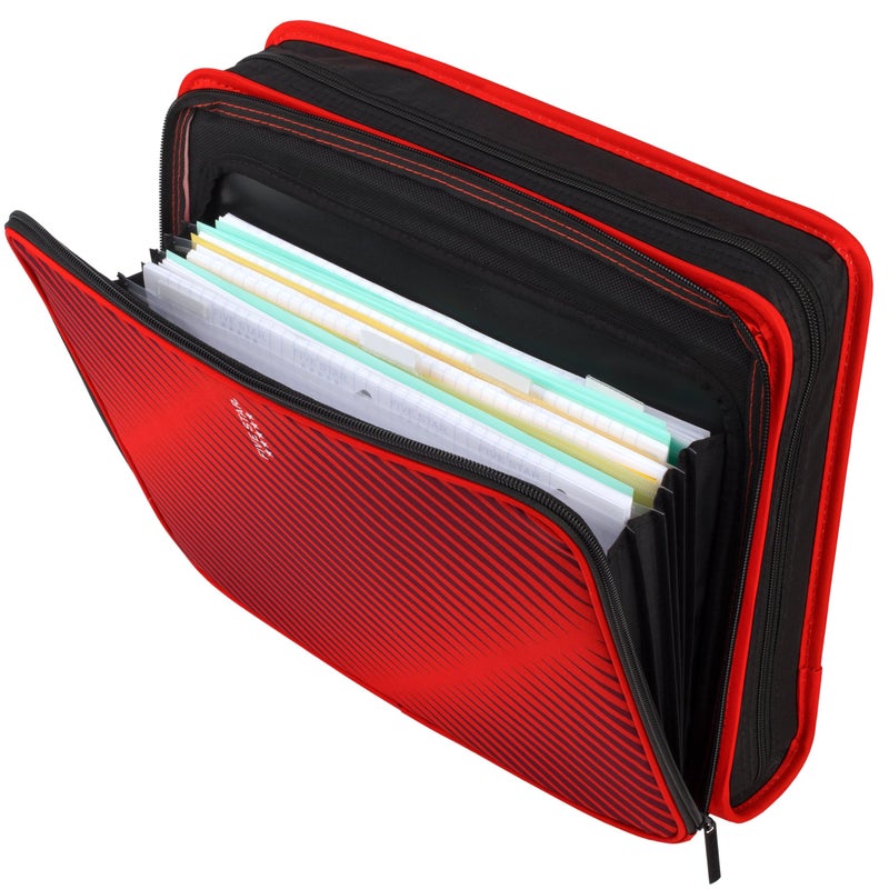 Five Star Zipper Binder, 2 Inch 3-Ring Binder with Round Rings, 5-Tab Expanding File, 380 Sheet Capacity, Fire Red (72538) - Image 4