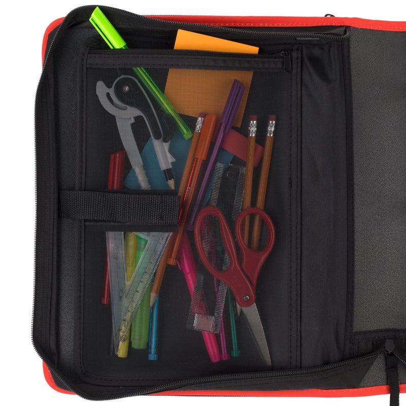 Five Star Zipper Binder, 2 Inch 3-Ring Binder with Round Rings, 5-Tab Expanding File, 380 Sheet Capacity, Fire Red (72538) - Image 3