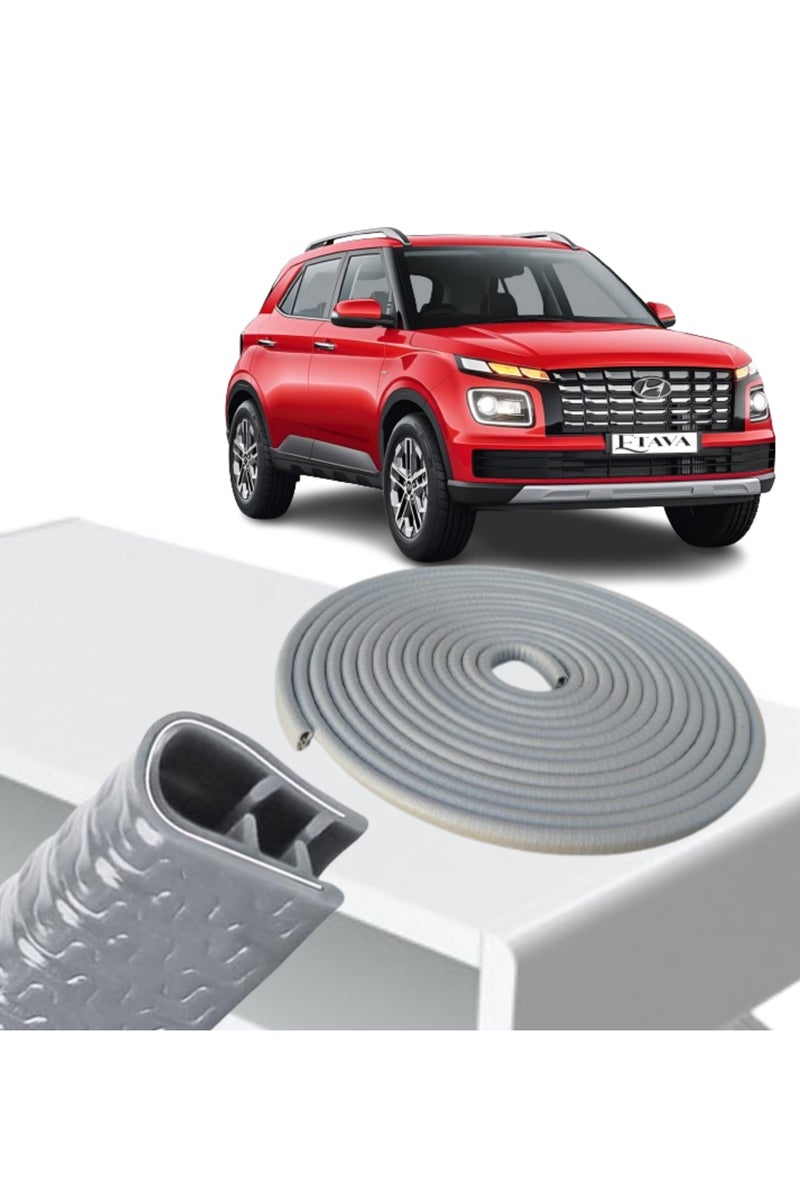 ETAVA Car Door Edge Guards (5 Meter) | U Shape Car Door Edge Trim | Universal Fit Rubber Seal Protector – No Glue Required – Grey - Image 1