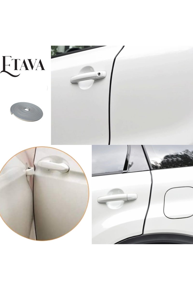 ETAVA Car Door Edge Guards (5 Meter) | U Shape Car Door Edge Trim | Universal Fit Rubber Seal Protector – No Glue Required – Grey - Image 5