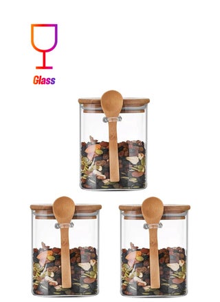 Borosilicate Glass Storage Jar with Bamboo Lid and Spoon (Set of 3) 1000ML - pzsku/ZBD677D8F9D681BF53A59Z/45/1744056573/960d230a-a577-490c-b513-b61c2f777b26
