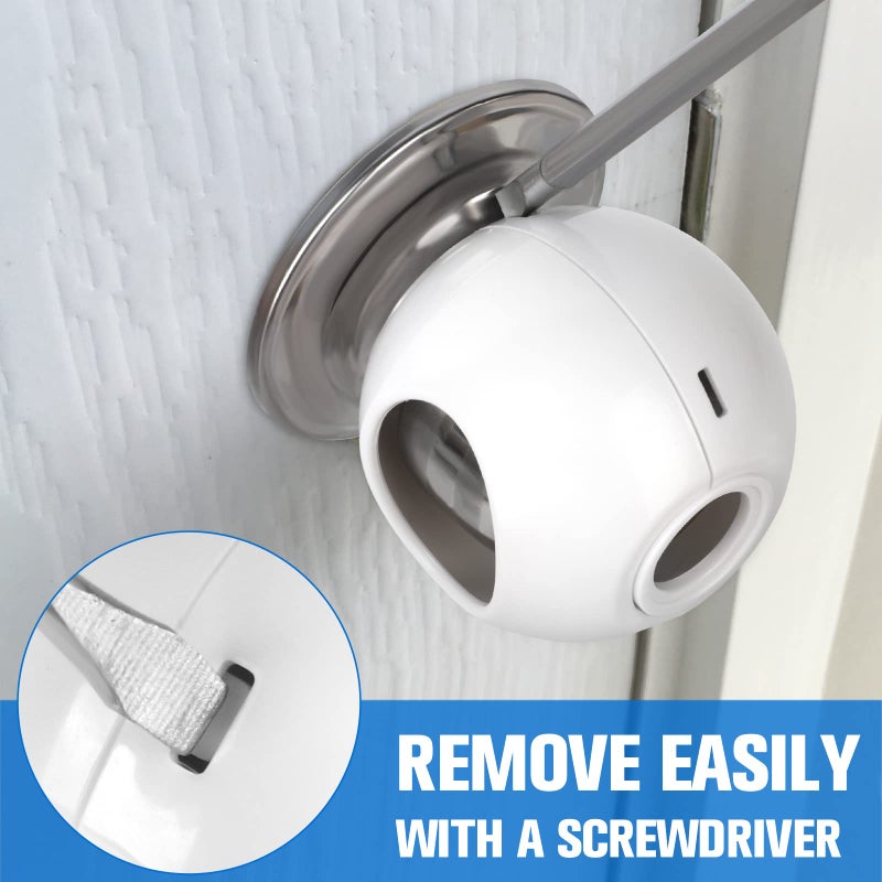 BETERTEK Door Knob Child Proof Universal Size 2.7" Diameter Baby Door Knob Safety Cover for Kids Easy Grip Baby Proof Door Knob Covers Hard for Toddlers to Open Child Safety Door Knob Covers (4 Pack) - Image 5
